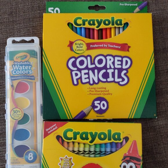 New lot of Crayola 50 Colored Pencils, 64 Crayons and 8 Watercolors - Picture 2 of 14